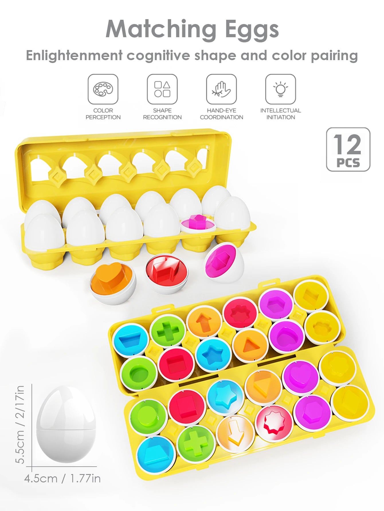 Geometric Matching Eggs (6-Piece Set)