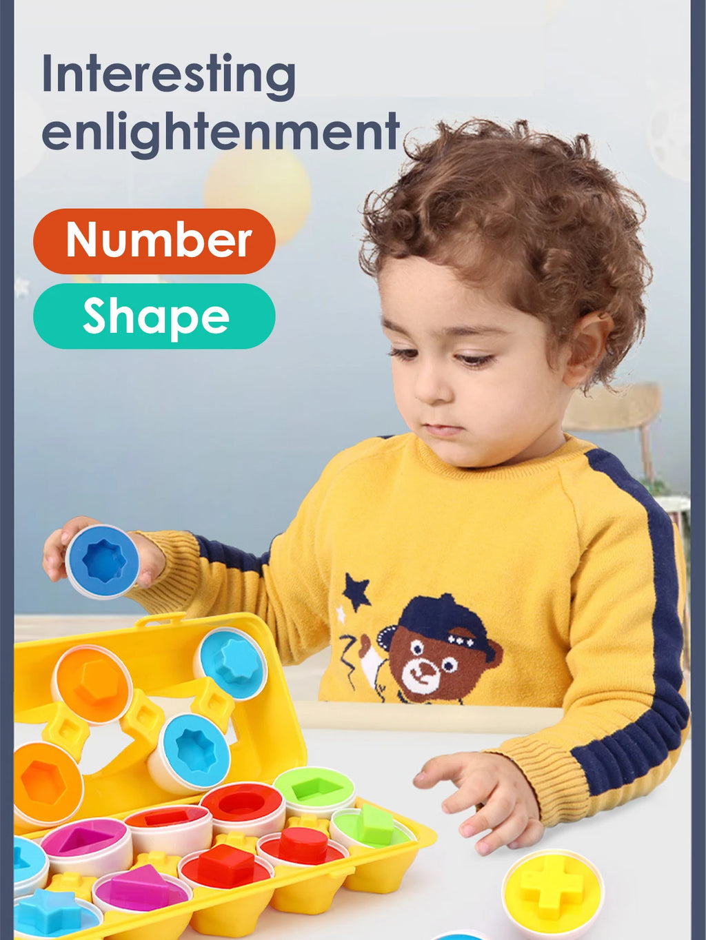 Geometric Matching Eggs (6-Piece Set)