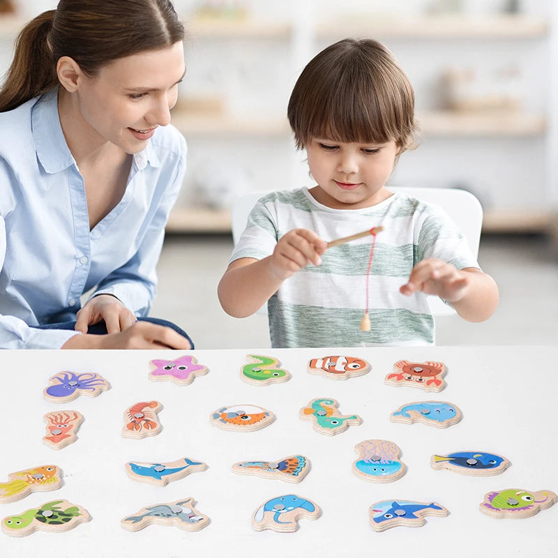 Magnetic Wooden Fishing Game