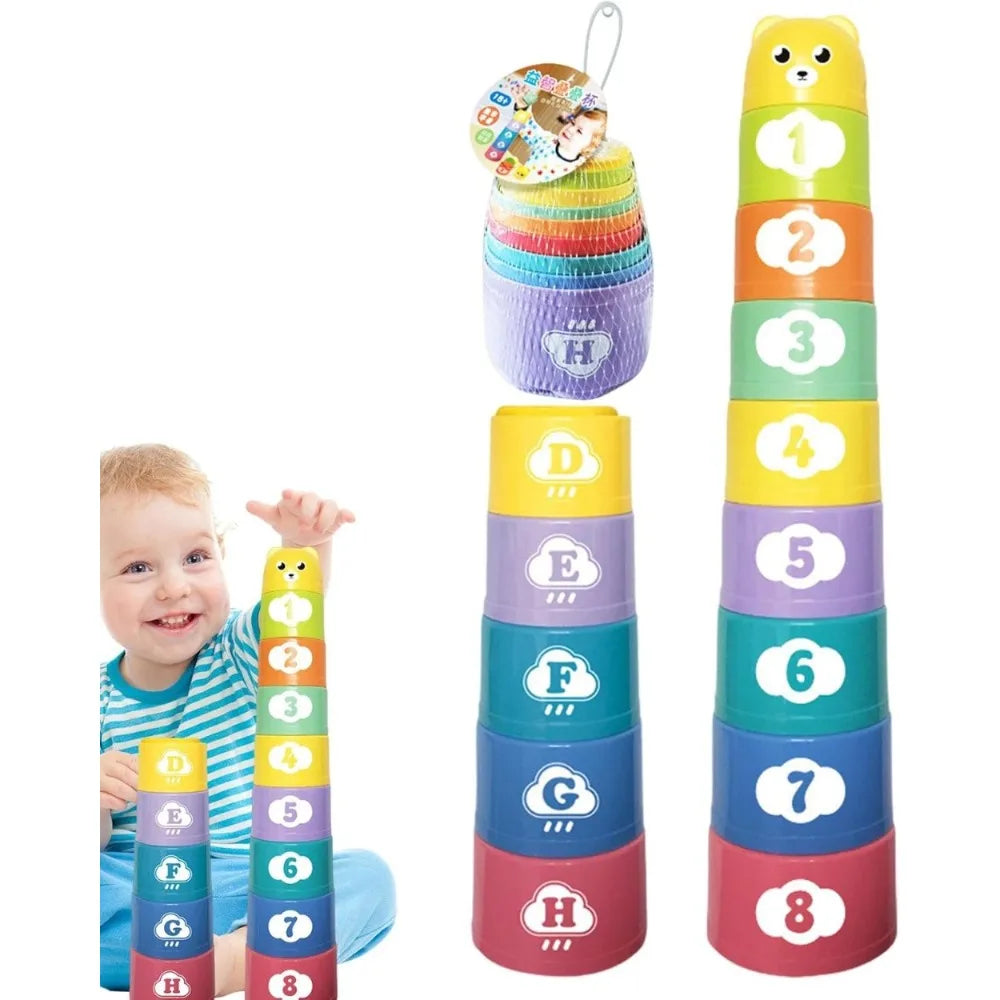 Rainbow Stacking & Nesting Cups (9 Pieces)
