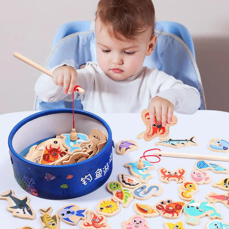 Magnetic Wooden Fishing Game