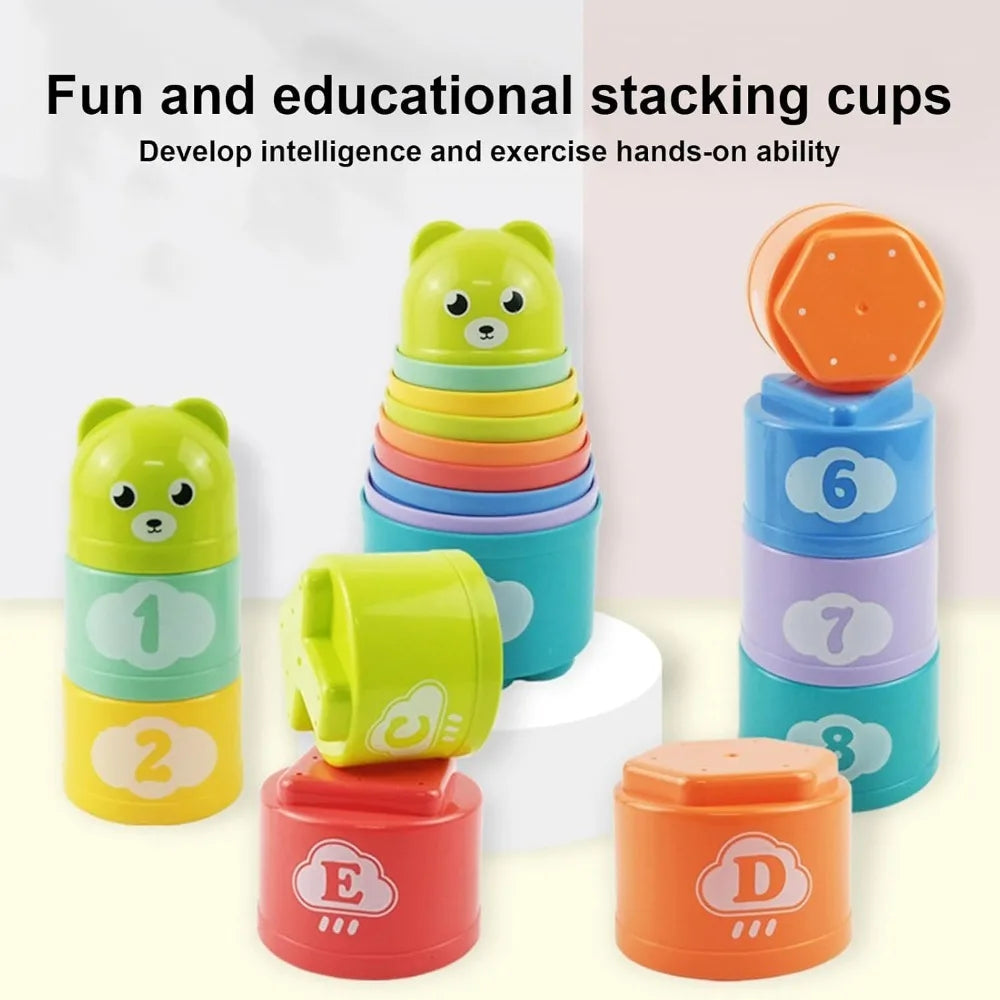 Rainbow Stacking & Nesting Cups (9 Pieces)