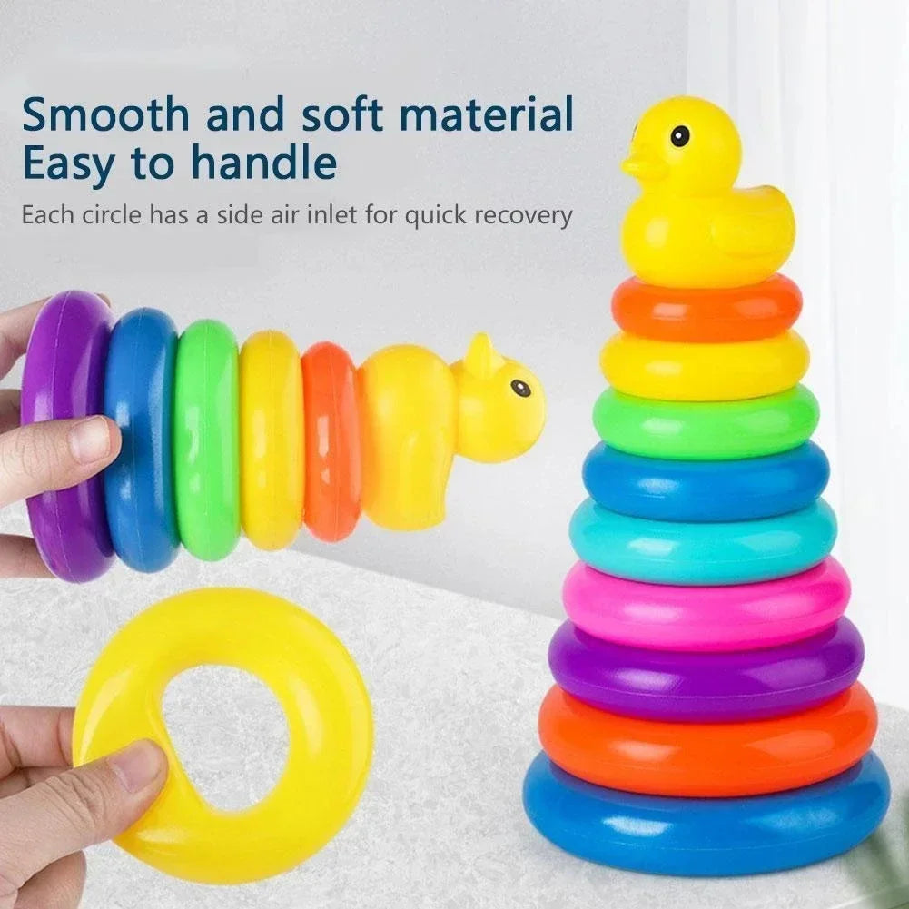 Wooden Rainbow Stacking Rings