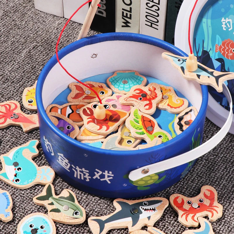 Magnetic Wooden Fishing Game