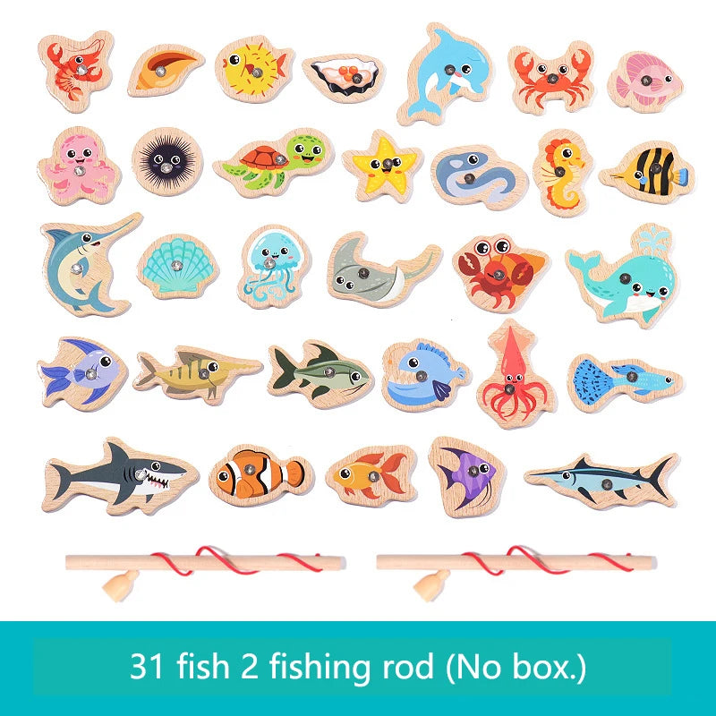 Magnetic Wooden Fishing Game