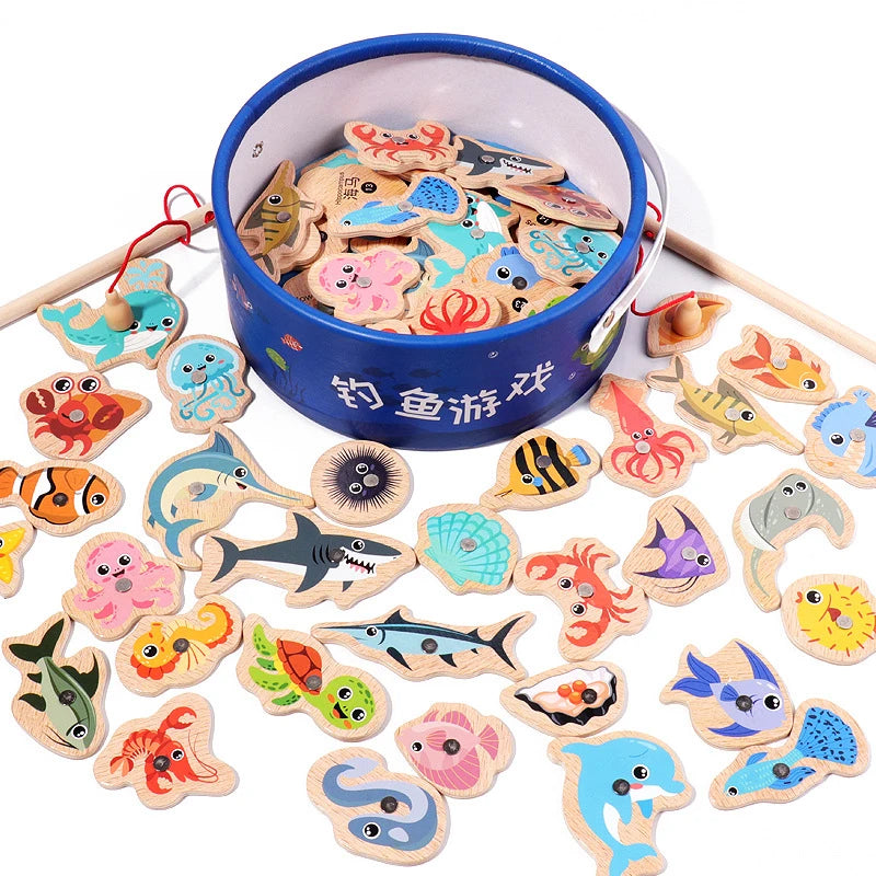Magnetic Wooden Fishing Game