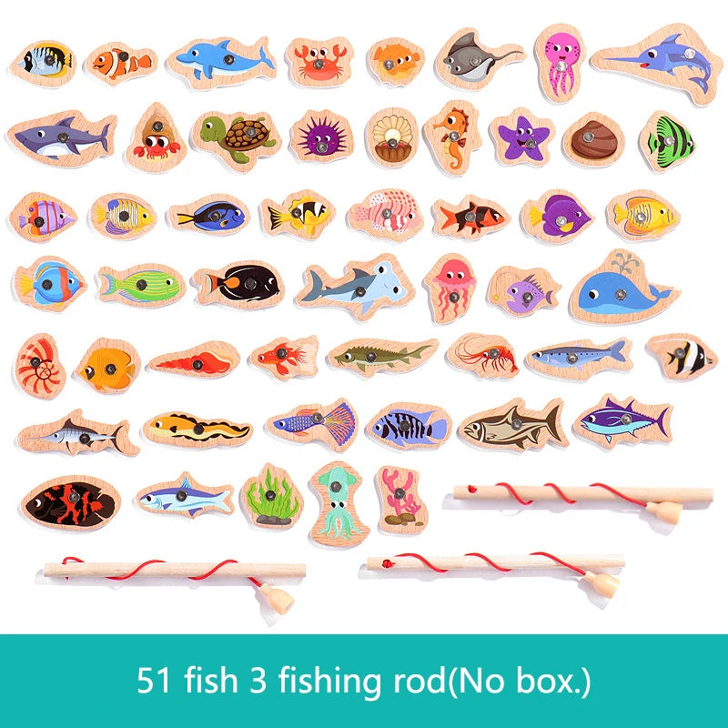 Magnetic Wooden Fishing Game