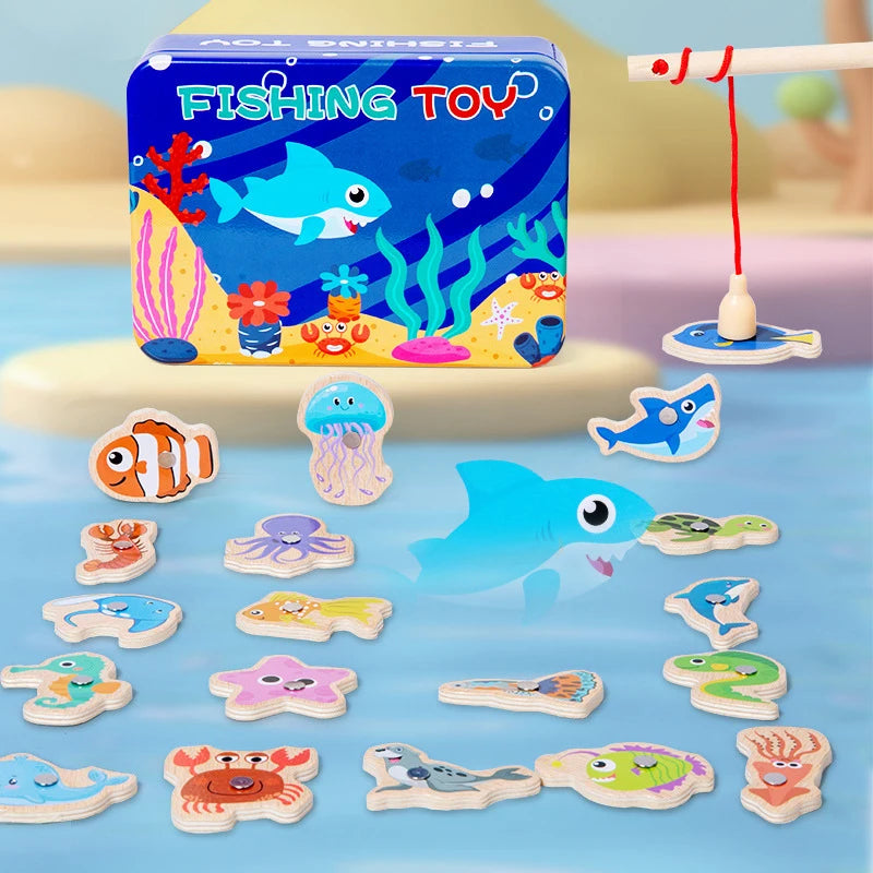 Magnetic Wooden Fishing Game