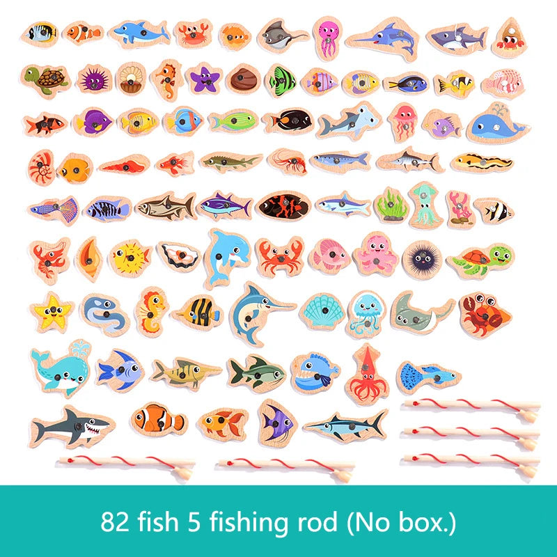 Magnetic Wooden Fishing Game