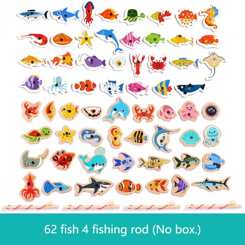 Magnetic Wooden Fishing Game