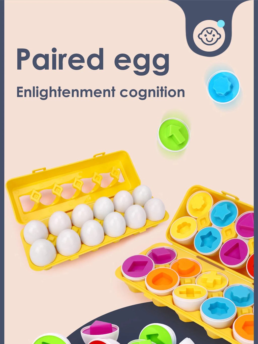 Geometric Matching Eggs (6-Piece Set)