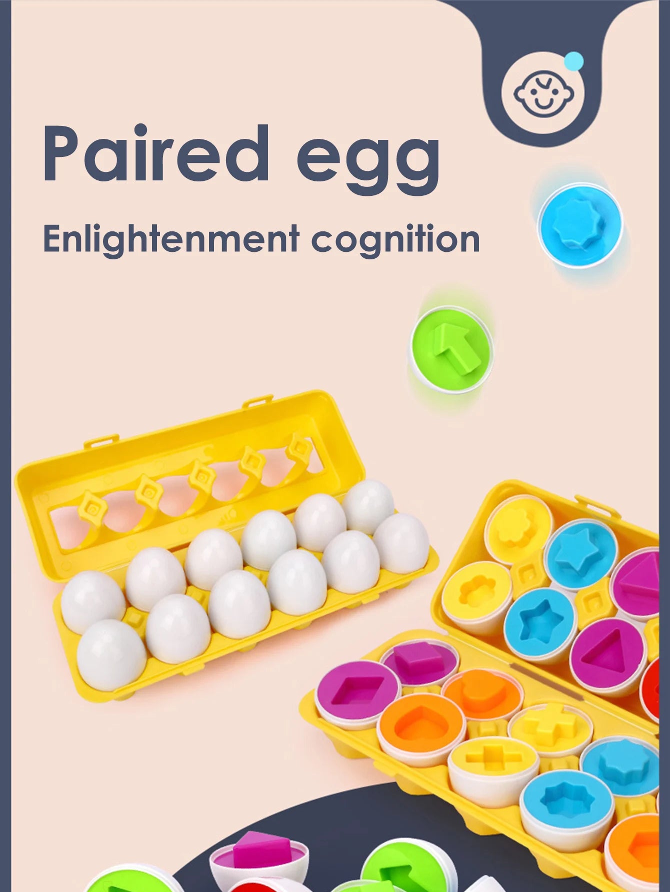 Geometric Matching Eggs (6-Piece Set)