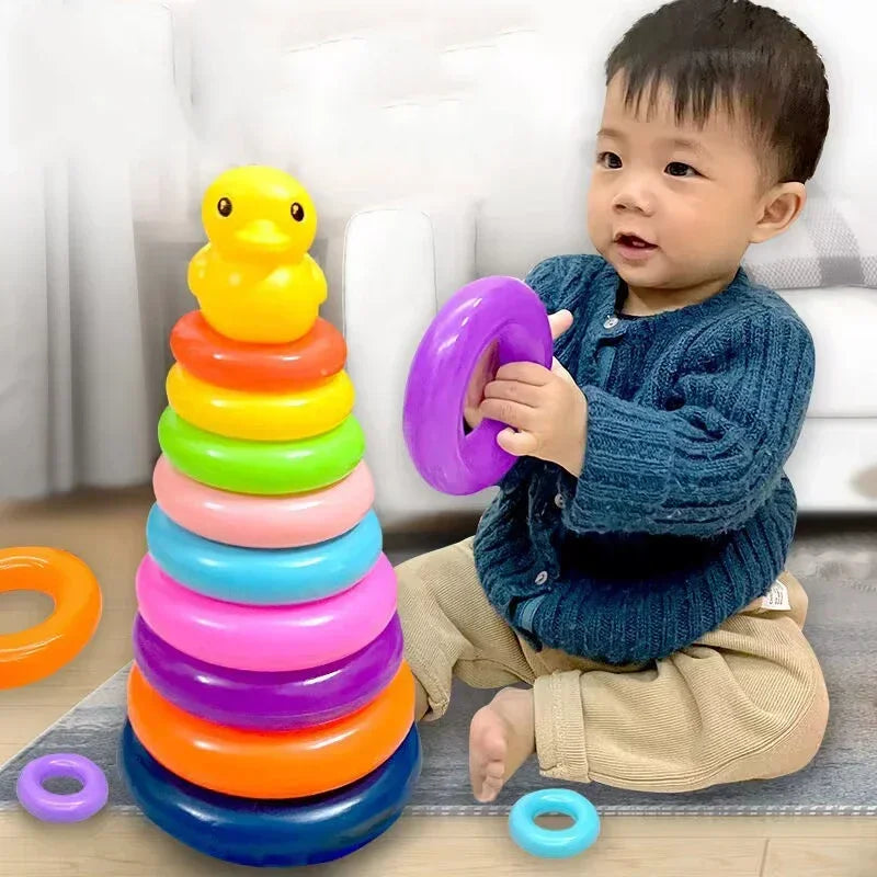Wooden Rainbow Stacking Rings