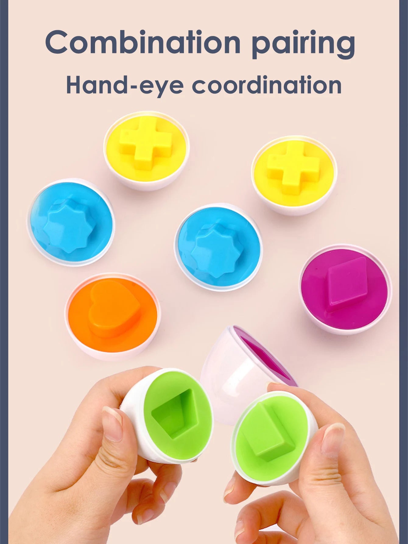 Geometric Matching Eggs (6-Piece Set)