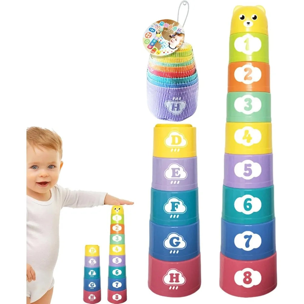 Rainbow Stacking & Nesting Cups (9 Pieces)