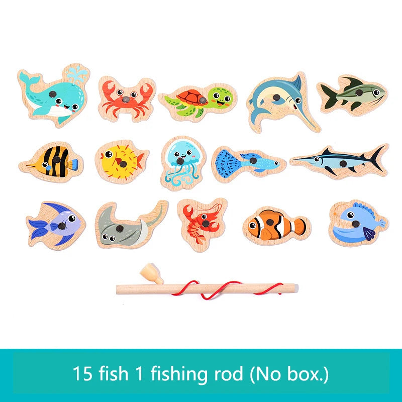 Magnetic Wooden Fishing Game