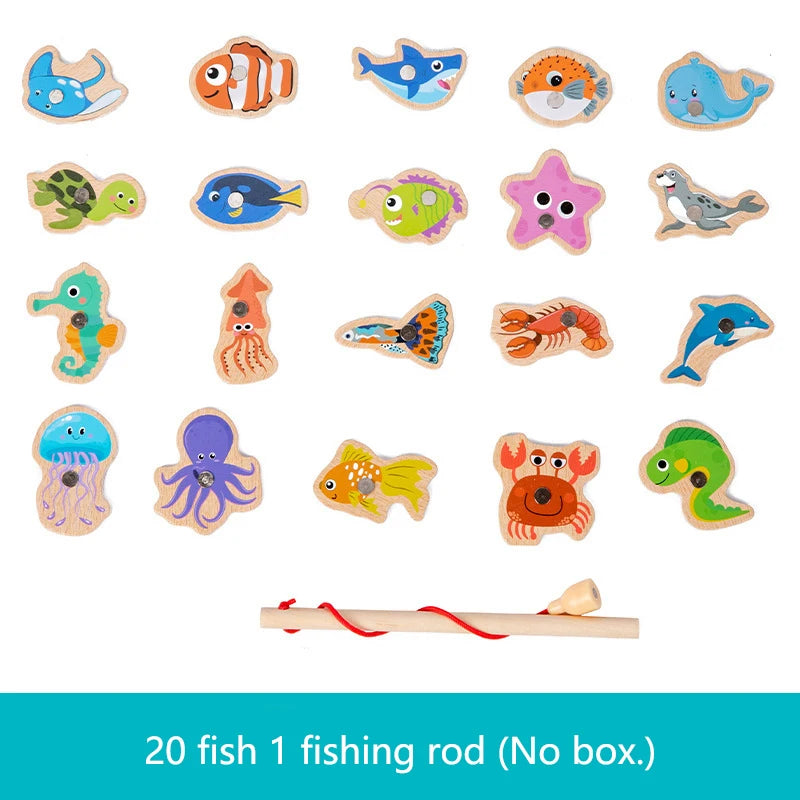 Magnetic Wooden Fishing Game