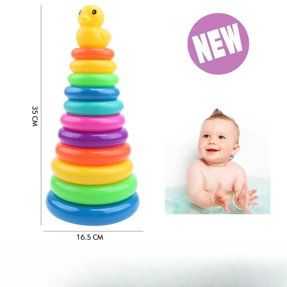 Wooden Rainbow Stacking Rings