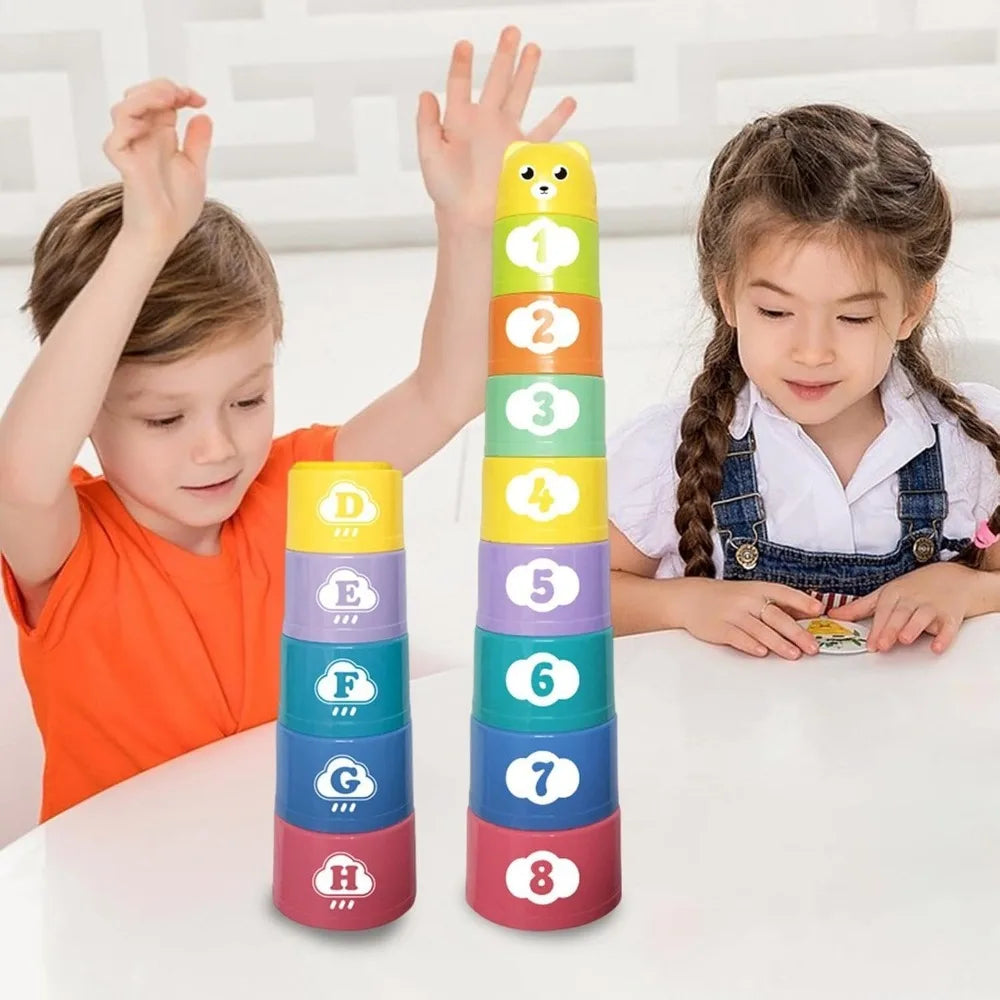 Rainbow Stacking & Nesting Cups (9 Pieces)