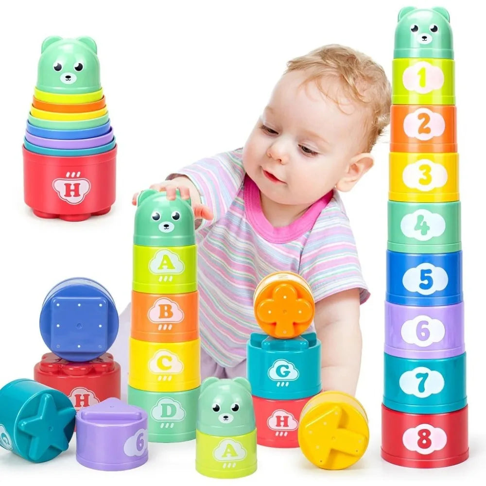 Rainbow Stacking & Nesting Cups (9 Pieces)